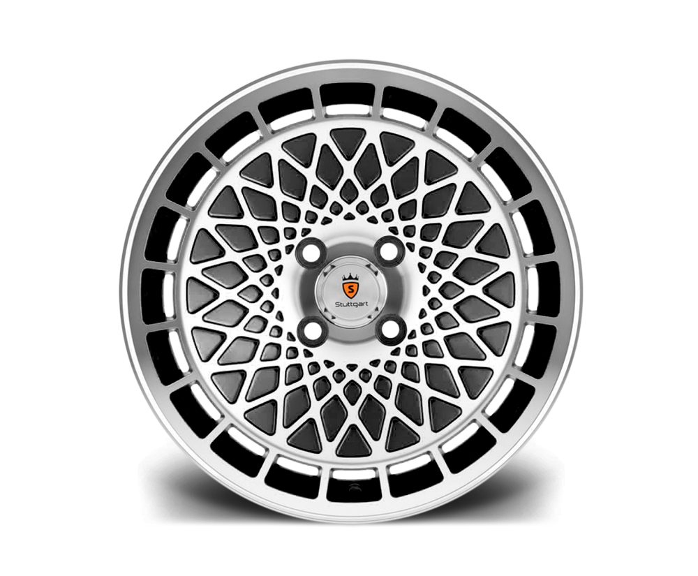16" STUTTGART ST7 Wheels - Black Polished - VW / Audi - 4x100