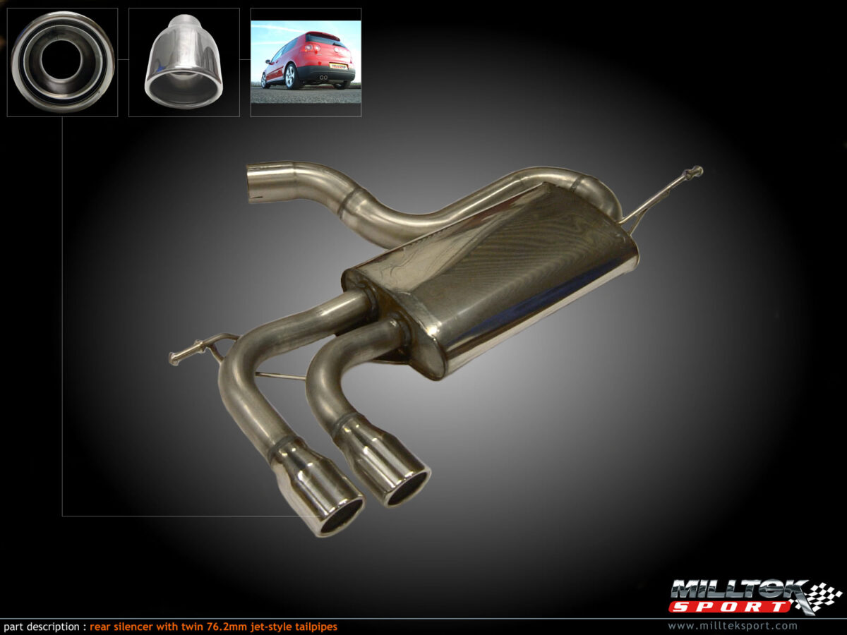 MILLTEK Cat Back Exhaust System SSXVW266 Volkswagen Golf Mk5 GTi 2.0T FSI