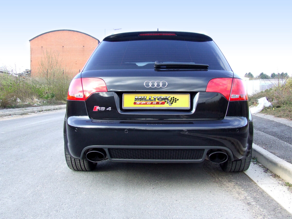 MILLTEK Cat Back Exhaust System SSXAU062BLK Audi RS4 B7 4.2 V8 Saloon Avant and Cabriolet
