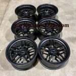 18" Strom DS-05 Wheels - Full Satin Black (Gold Rivets)